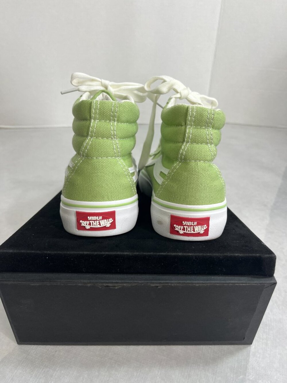 NEW YIBU Green White Canvas High Top Skate Sneakers EU 35 Streetwear - Picture 3 of 11